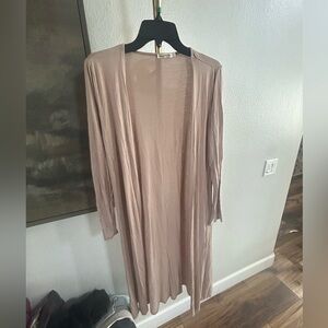 Heart Hips Open-Front Lightweight Cardigan - Blush